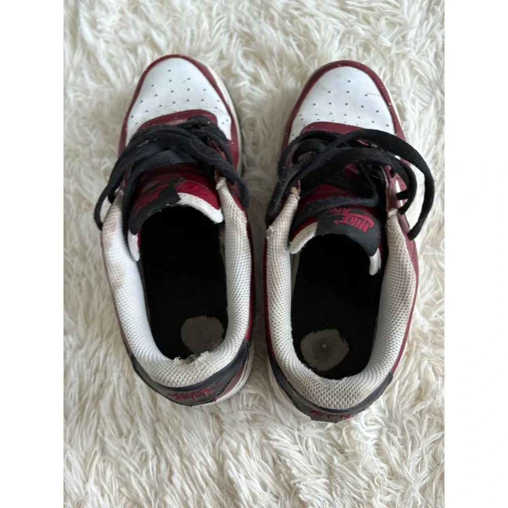 Nike Air Force 1 AF1 Burgundy Red Black White Low Top Sneakers‎ Shoes 6.5